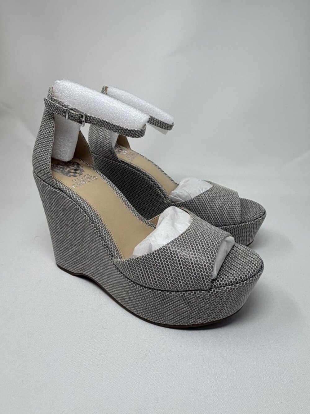 Vince Camuto Platform Wedge Black/White TATCHEN SIZE 9